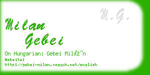 milan gebei business card